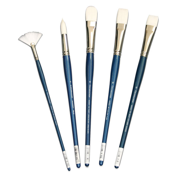 <p>One of the best student grade brushes on the market today, Academy white nylon are easy to clean, and less prone  to breakage than natural hair brushes. This line offers the  artist many of the sought after qualities of a sable brush, such as spring and snap, but is far more durable and economical. Like in Grumbacher®: professional synthetics, several sizes of nylon filaments are used in the production of these brushes.</p>