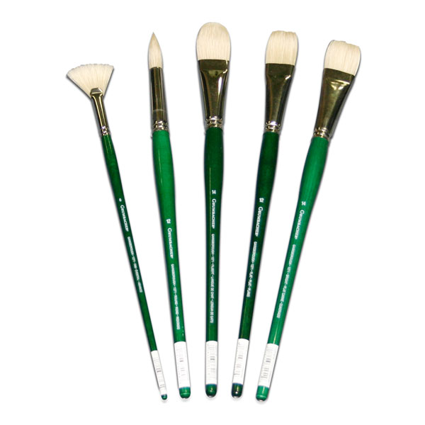 <p>Gainsborough® Hog Bristle Brushes are regarded as one  of the best hog bristle brushes for generations, they are ideal for laying down thick paint where brush strokes are required. Their natural flags and interlocked construction preserve the natural curve of the bristle. Made with a seamless nickel plated brass ferrule and superior quality Chungking hog bristle on long green handles, these brushes are known for their quality and durability, and are considered a staple for professional oil painters.</p>