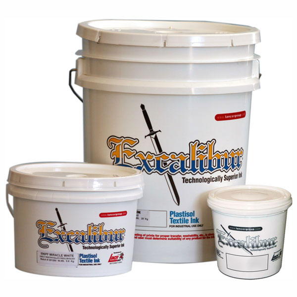Excalibur Low Cure Additive reduces curing temperatures in all Excalibur Direct Printing Inks. Allows inks to fully cure at a temperature of 265°F (130°C) to 270°F (133°C). A simple addition of 5% - 6% of Low Cure Additive (LCA) by weight will reduce curing temperatures as low as 265°F (130°C).