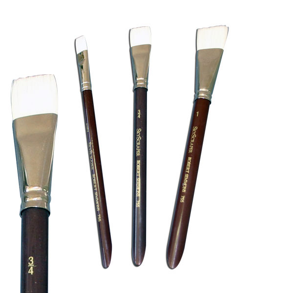 <p>Water color flats are versatile brushes with wide flat heads that are mounted on maroon plastic handles with a scraper end. Using the wide flat side, they are excellent for backgrounds and washes, while using the edge allows fine line work. The beveled end is designed for burnishing, scraping, removing color, and high lighting.</p>