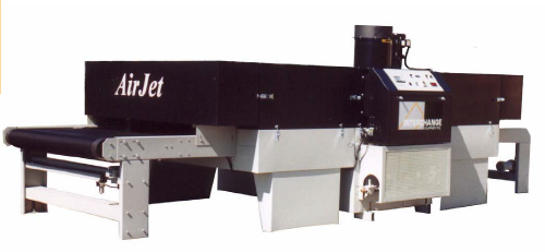 The <i><b>AirJet</b></i> features our patented Air Deflector recycling system which re-circulates heated air evenly throughout the chamber, providing a 30% more efficient use of energy with substantial cost savings. In addition, our exclusive Optic Sensor belt tracking system ensures consistent belt performance. The modular design, with a generous 12' standard oven section, easily expands with your business making the <i><b>AirJet</b></i> dryer the state of the art choice to complete your print-dry lines. Gas and electric models available.
