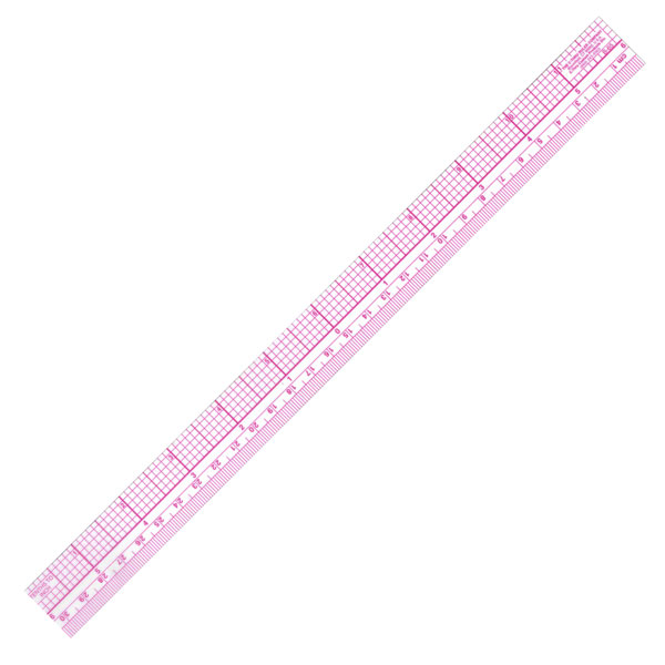 1 x 12" ruler with standard and metric scales, beveled both sides. Standard marked in tenths. <br /><br /> C-Thru rulers are clear plastic with red markings in various  scales and grids. There markings are easy to read for close  registration over black lines beneath. Markings are laminated so they will not rub off.