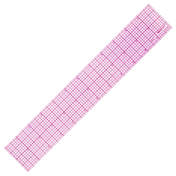 2 x 12" transparent graph ruler calibrated in sixteenths. <br /><br /> C-Thru rulers are clear plastic with red markings in various  scales and grids. There markings are easy to read for close  registration over black lines beneath. Markings are laminated so they will not rub off.
