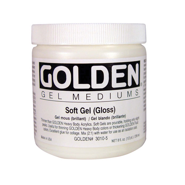 These gels pour from the jar. Soft gel gloss can be used as an isolation varnish with minimal foaming. Soft clear gel produces brilliant glazes with a small amount of color. All soft gels work well for wet blending of color on the canvas. <br /><br /> <strong>Available in Gloss and Matte finishes</strong>