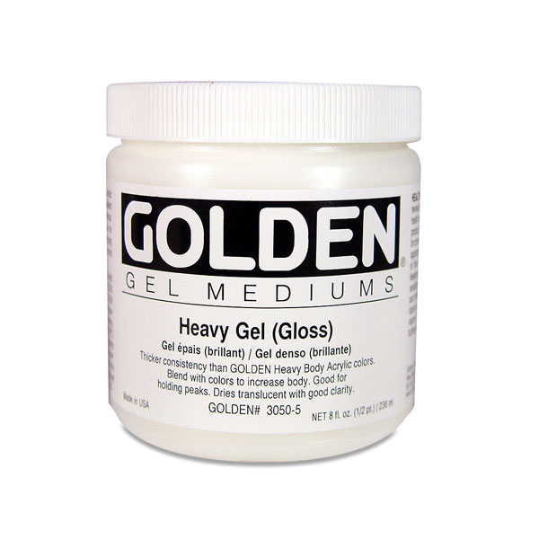Heavy gels are thicker and dry more translucent. They feel thicker and are primarily used to thicken a paint's body. They form accurately yet remain flexible even with thick impasto work. <br /><br /> <strong>Available in Gloss, Semi-Gloss and Matte finishes</strong>