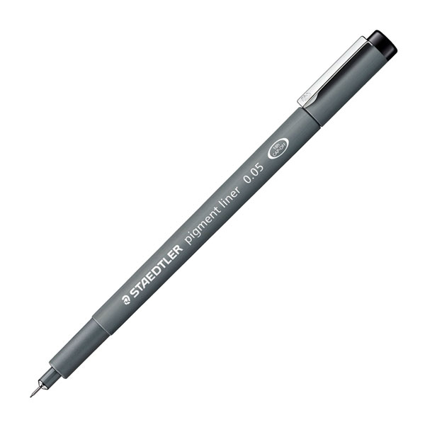 Permanent ink that is popular with accountants, students, artists and graphic designers, the Mars basic drawing pen is available in five different sizes. Any size is perfect for renderings, sketches and mechanical drawings. Because the ink dries fast and permanently, artists can wash and color overlay pigment liner ink artwork. There is no feathering or bleeding through paper. 10 per box