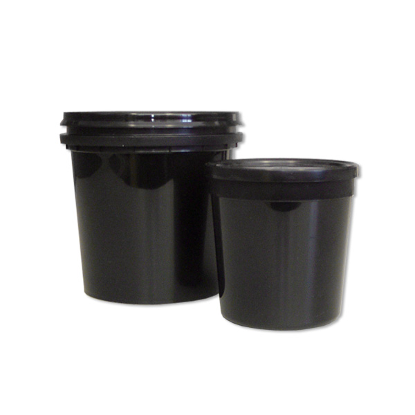 <p>These pails are available in pint, quart, gallon, and 5-gallon sizes.  Pints and quarts have wide-mouth press on lids,.  Gallons and 5-gallon sizes have handles and press-on covers (5-gallon pail lids that have reike spouts). All size containers nest into each other to save space. Pints quarts, gallons, are opaque black, 5-gallon pails are white. Easily cleaned, inert to water and most chemicals.</p>