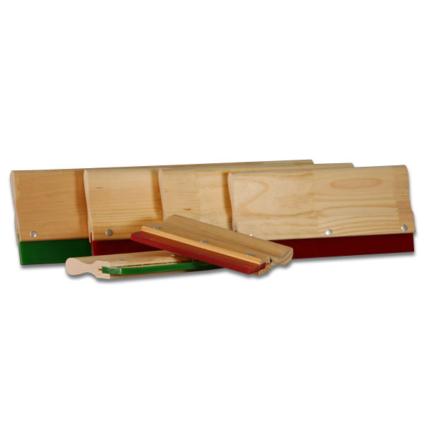 <p><h3>Complete Squeegees</h3></p> <p>All of our squeegees are made from high performance polyurethane squeegee blade. It has a durable sharp edge with outstanding resistance to swelling, and maintains profile and durometer. They are available in 60, 70, and 80 durometer hardness. We use the "Classic" style wood handle with the blade secured by reusable telescopic bolts for easy blade replacement. Telescopic steel bolts allow for easy blade exchange. All squeegees are checked for sharpness before leaving our facility.</p>