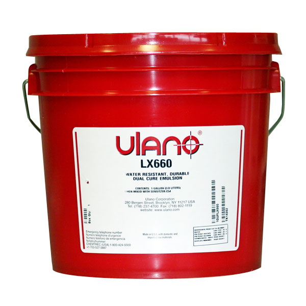 An Extremely durable, red,  dual cure emulsion with superior  wet strength and water resistance.  Great edge definition and resolution with excellent solvent resistance and exposure latitude.