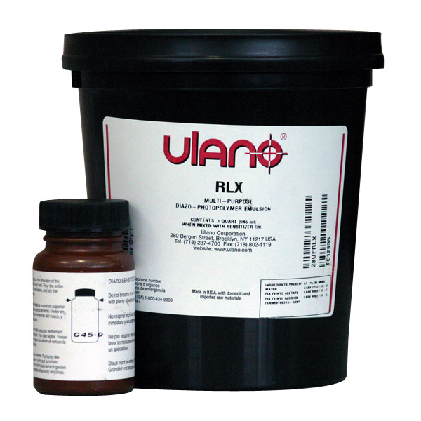 Ulano RLX Dual Cure Emulsion  Texsource — Texsource Screen Printing Supply