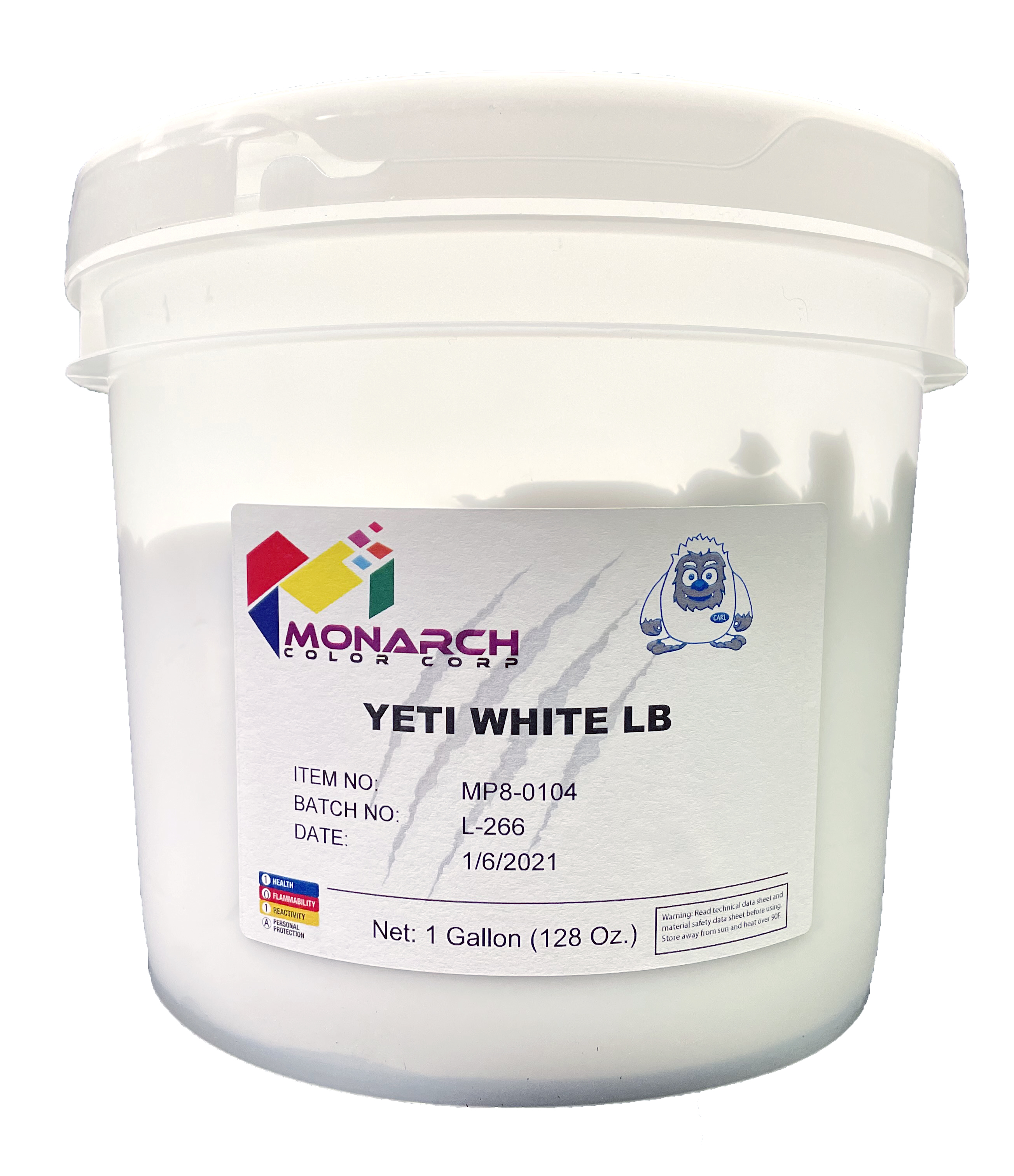 Yeti LB White is a non-phthalate, lead free, High Opacity, bright, high performance white that has excellent coverage on dark garments. The low tack formula allows printing through finer mesh counts without the use of viscosity modifier. Yeti LB White performs well on both automatic and manual presses. Has good bleed resistance for printing on Polyester Blends.